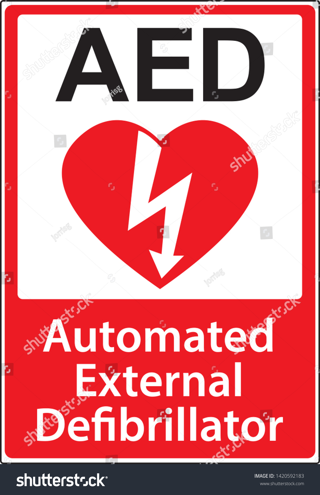 Automatic External Defibrillator Emergency Sign Dae のベクター画像素材 ロイヤリティフリー