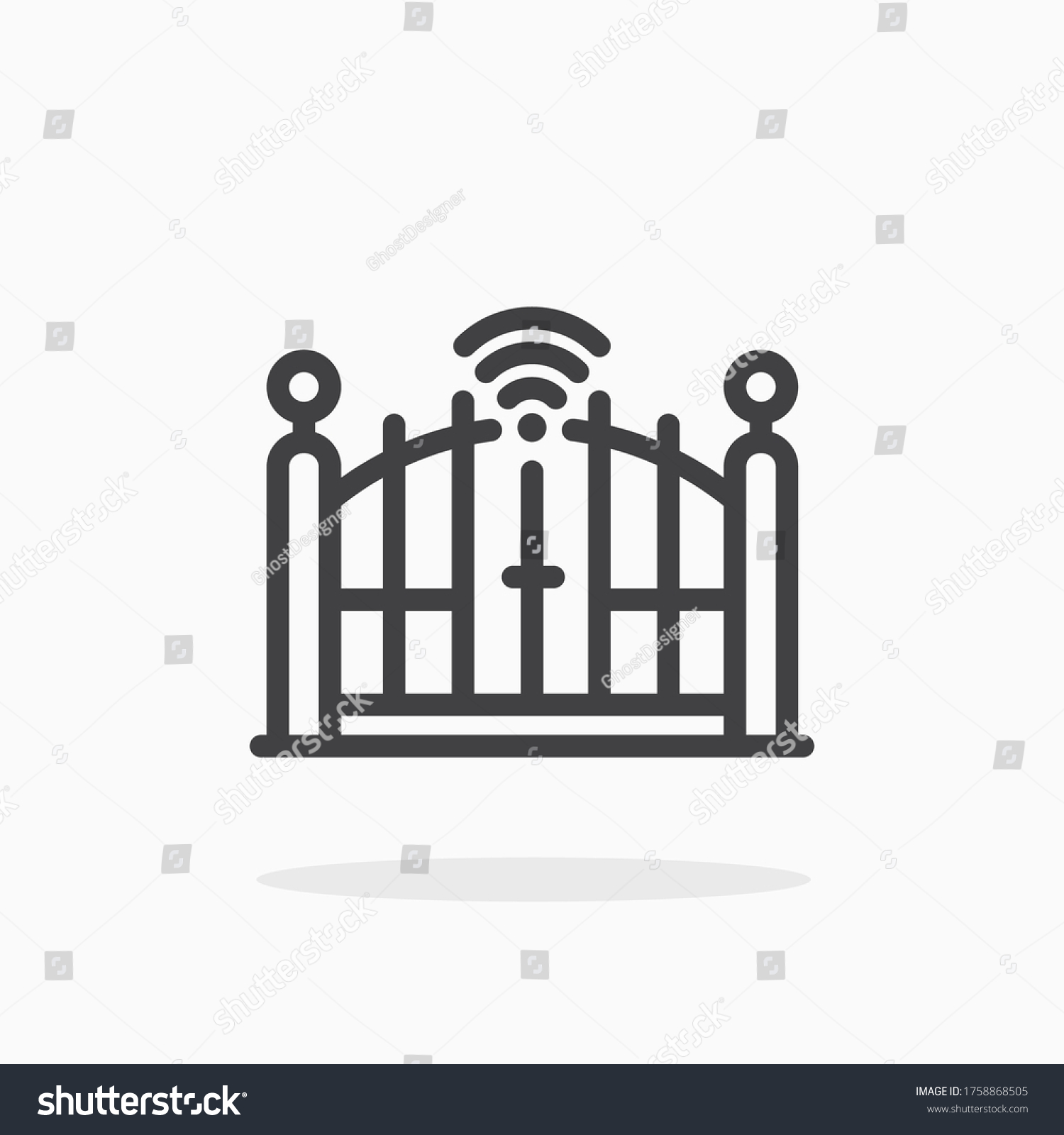 Automatic Gate Icon Line Style Your Stock Vector (Royalty Free ...