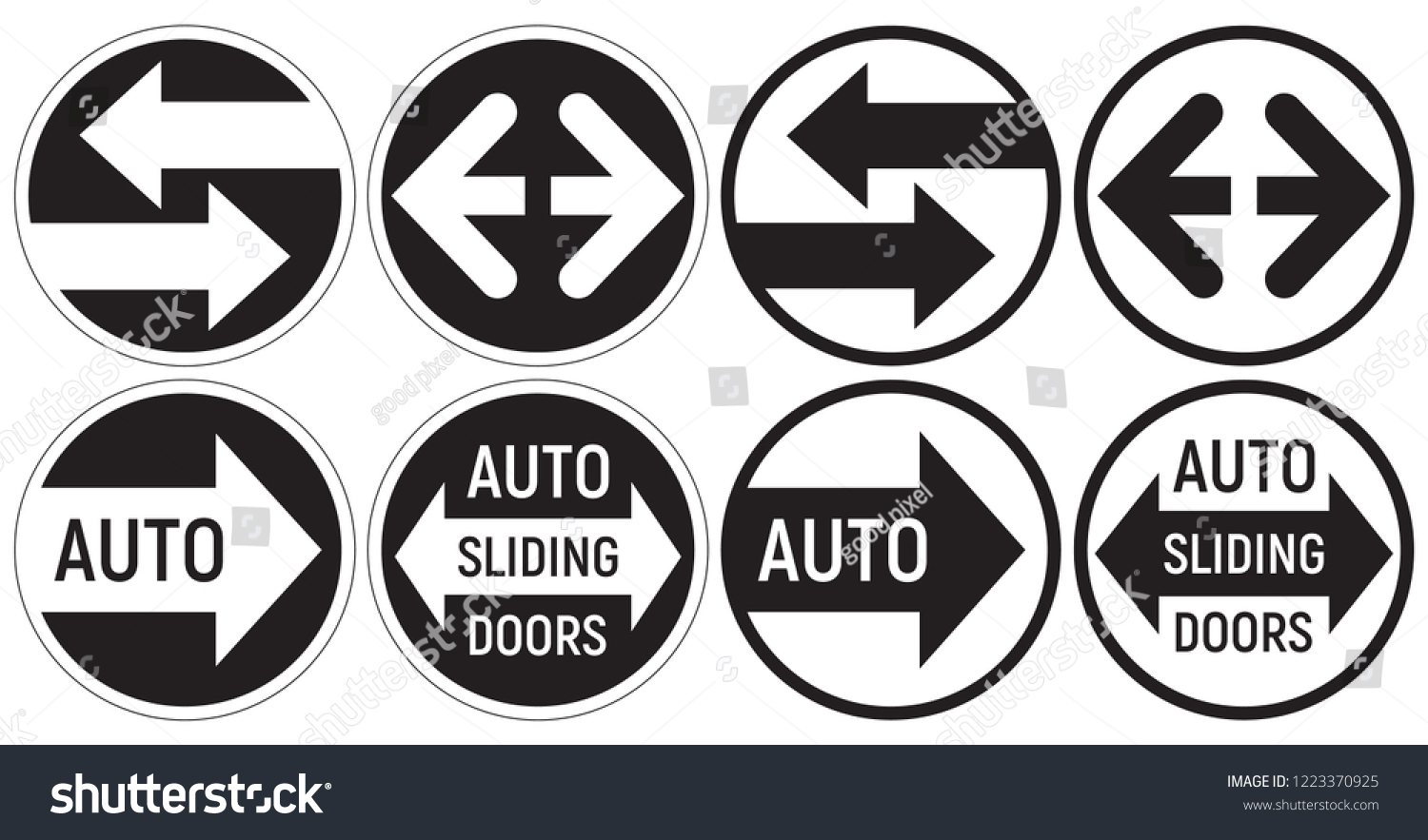 Automatic Sliding Doors Directional Arrows Label Stock Vector (Royalty ...