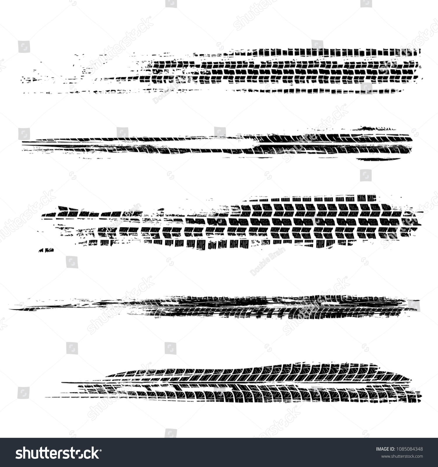 Automobile Tire Tracks Vector Illustration Grunge Stock Vector (Royalty ...