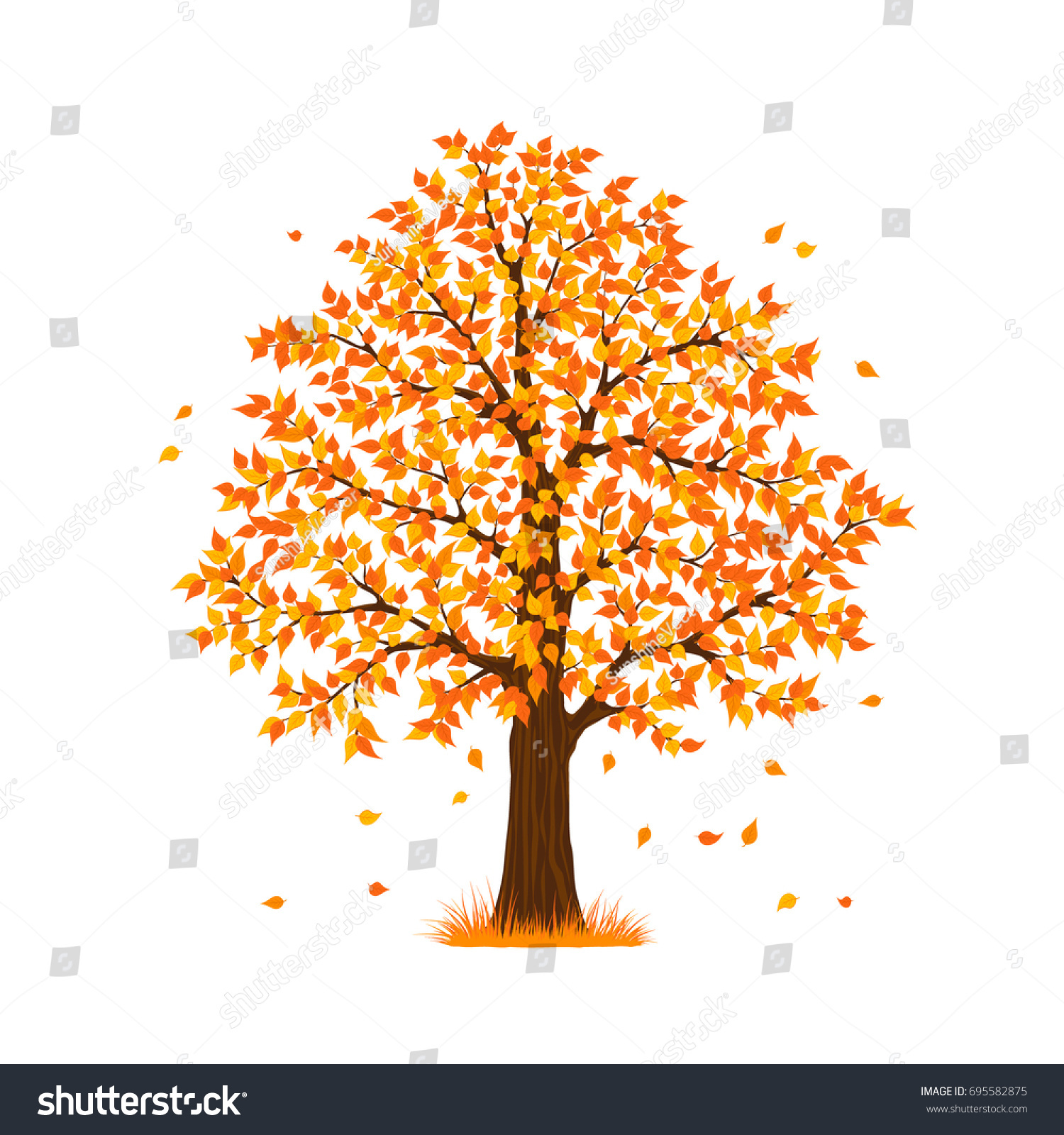 Autumn Fall Tree Stock Vector (Royalty Free) 695582875 - Shutterstock
