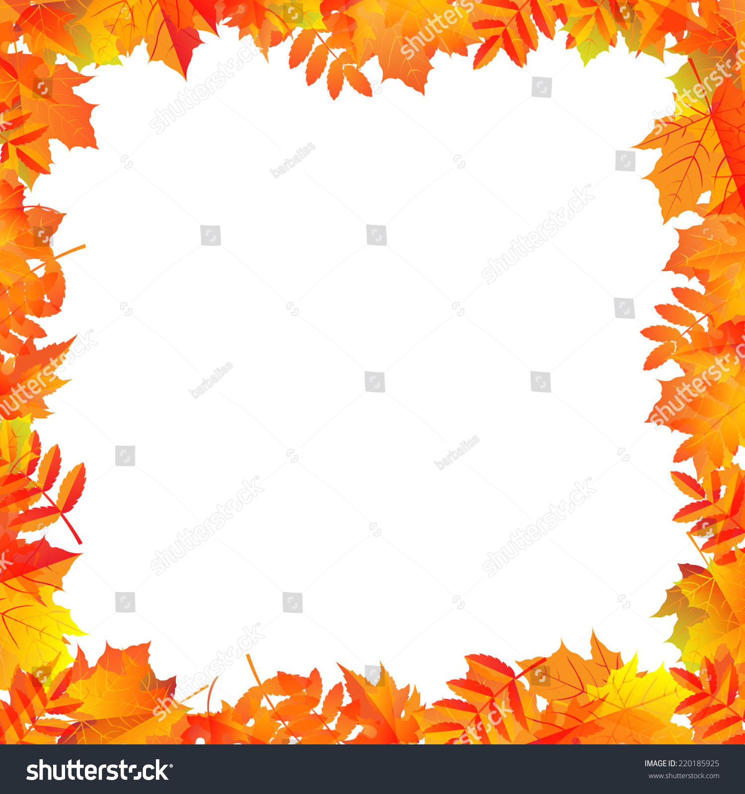 Download Autumn Leaves Border Gradient Mesh Vector Stock Vector ...