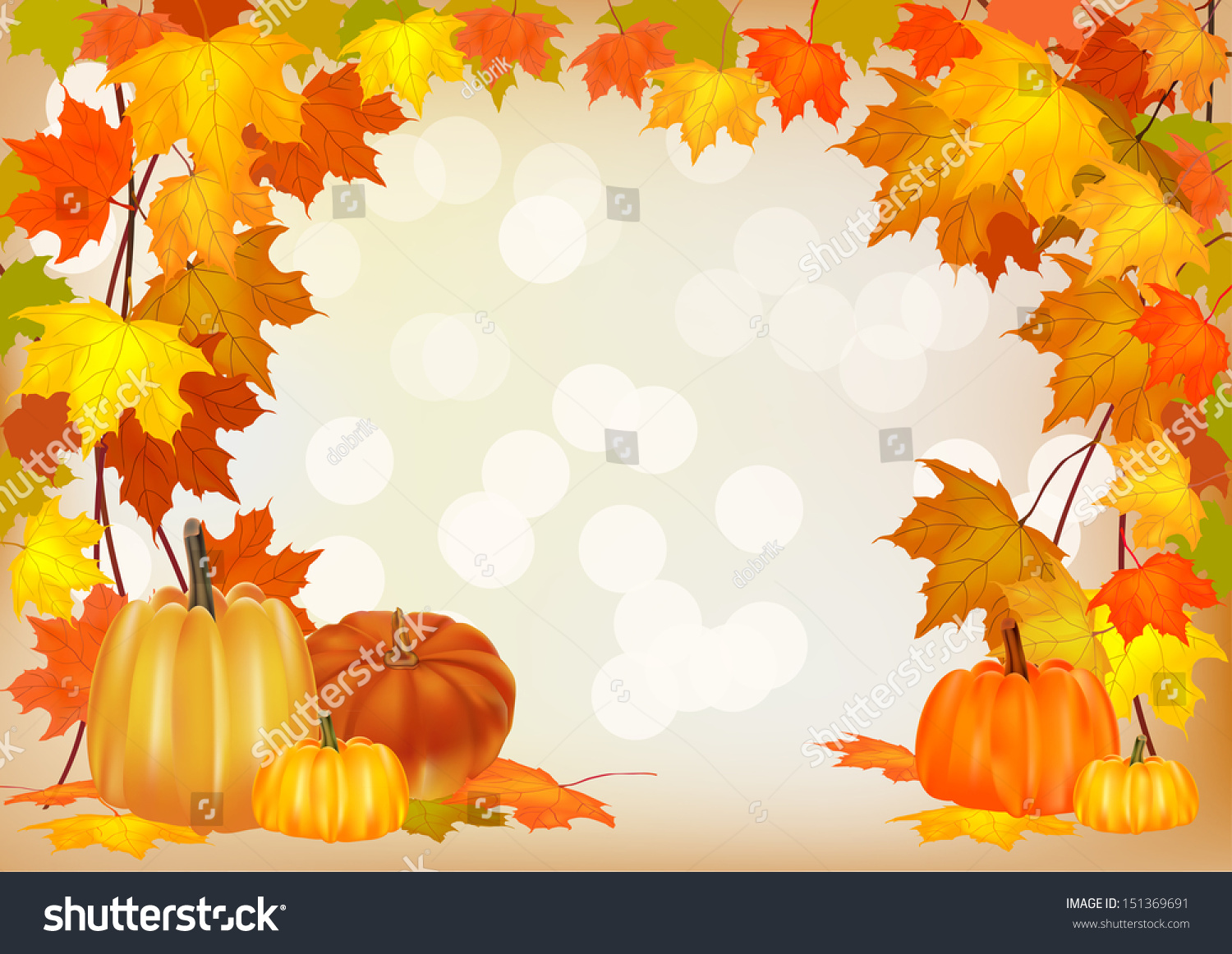 Autumn Pumpkin Holiday Postcard Stock Vector Illustration 151369691 ...