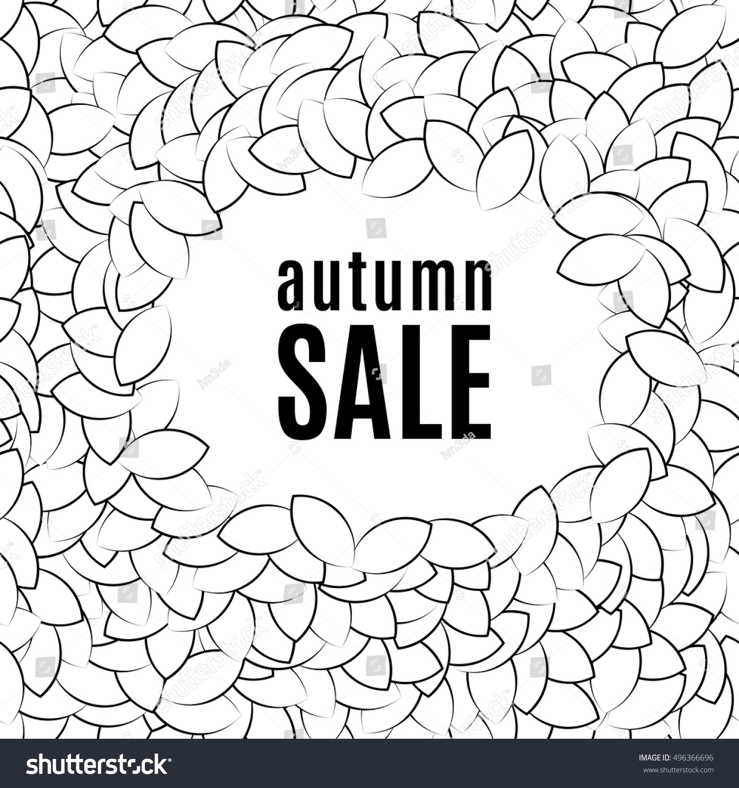 Background Of A Pile Leaves Arranged In Circles Labeled Autumn Sale