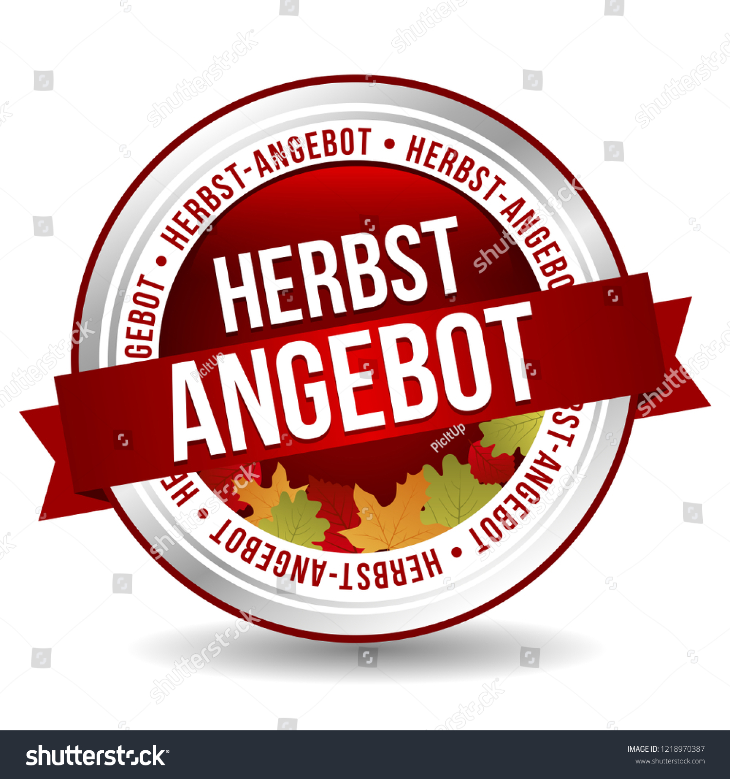 Autumn Sale Badge Banner Button Germantranslation Stock Vector Royalty Free