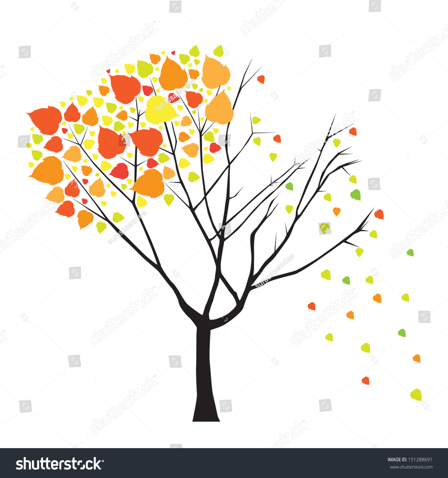 Autumn Tree Stock Vector 151288691 : Shutterstock