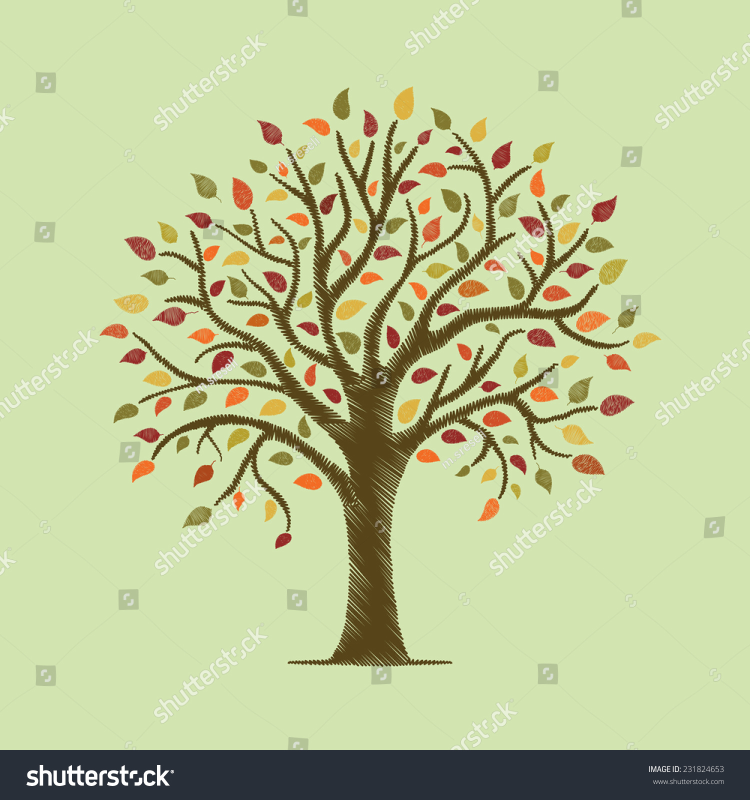 Autumn Tree Stock Vector Illustration 231824653 : Shutterstock
