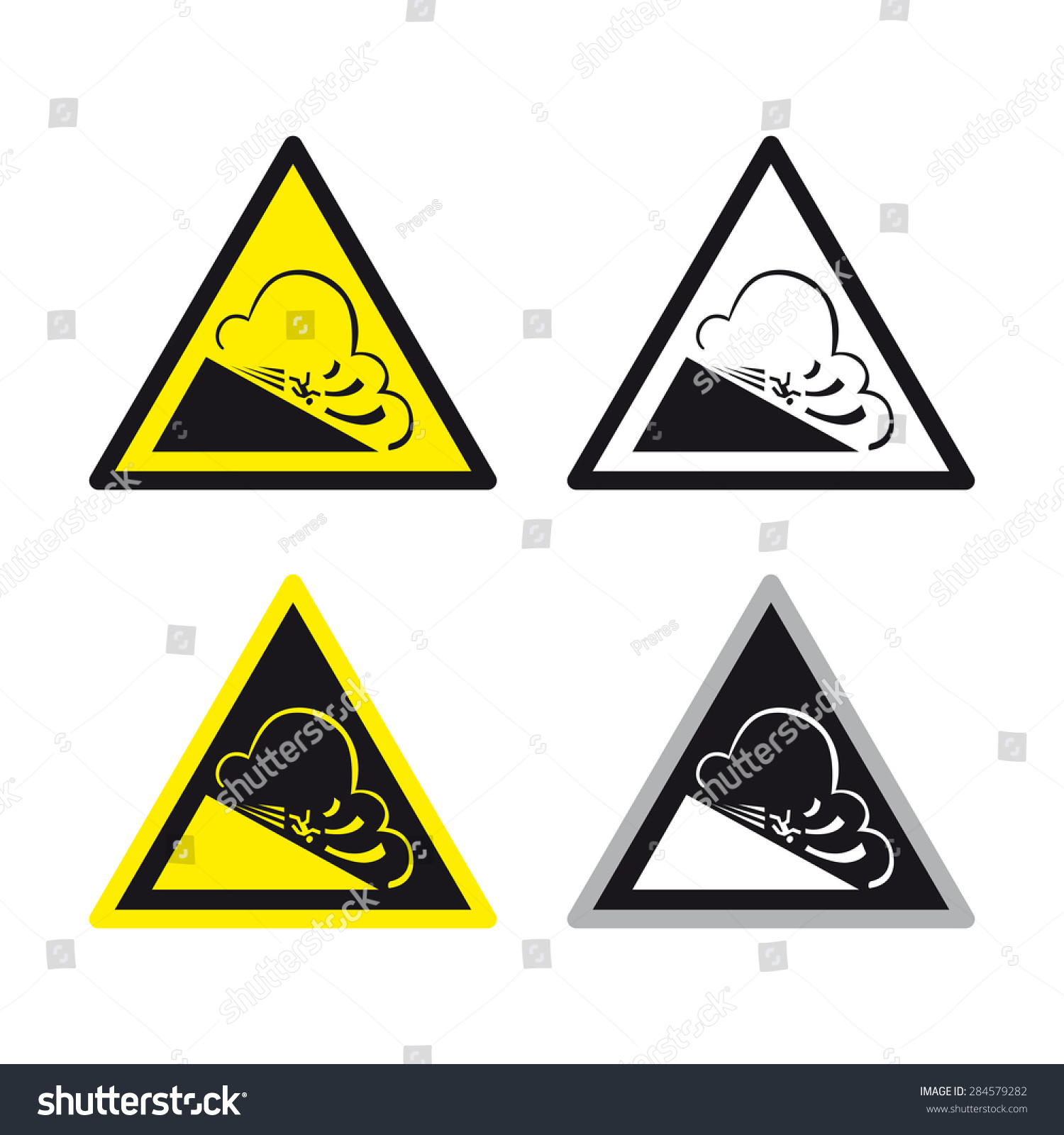 Avalanche Warning Danger Caution Sign Vector Stock Vector 284579282 ...