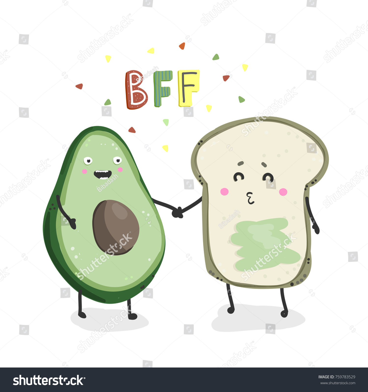 SVG of Avocado and toast. Best friends forever. Hand drawn vector illustration svg