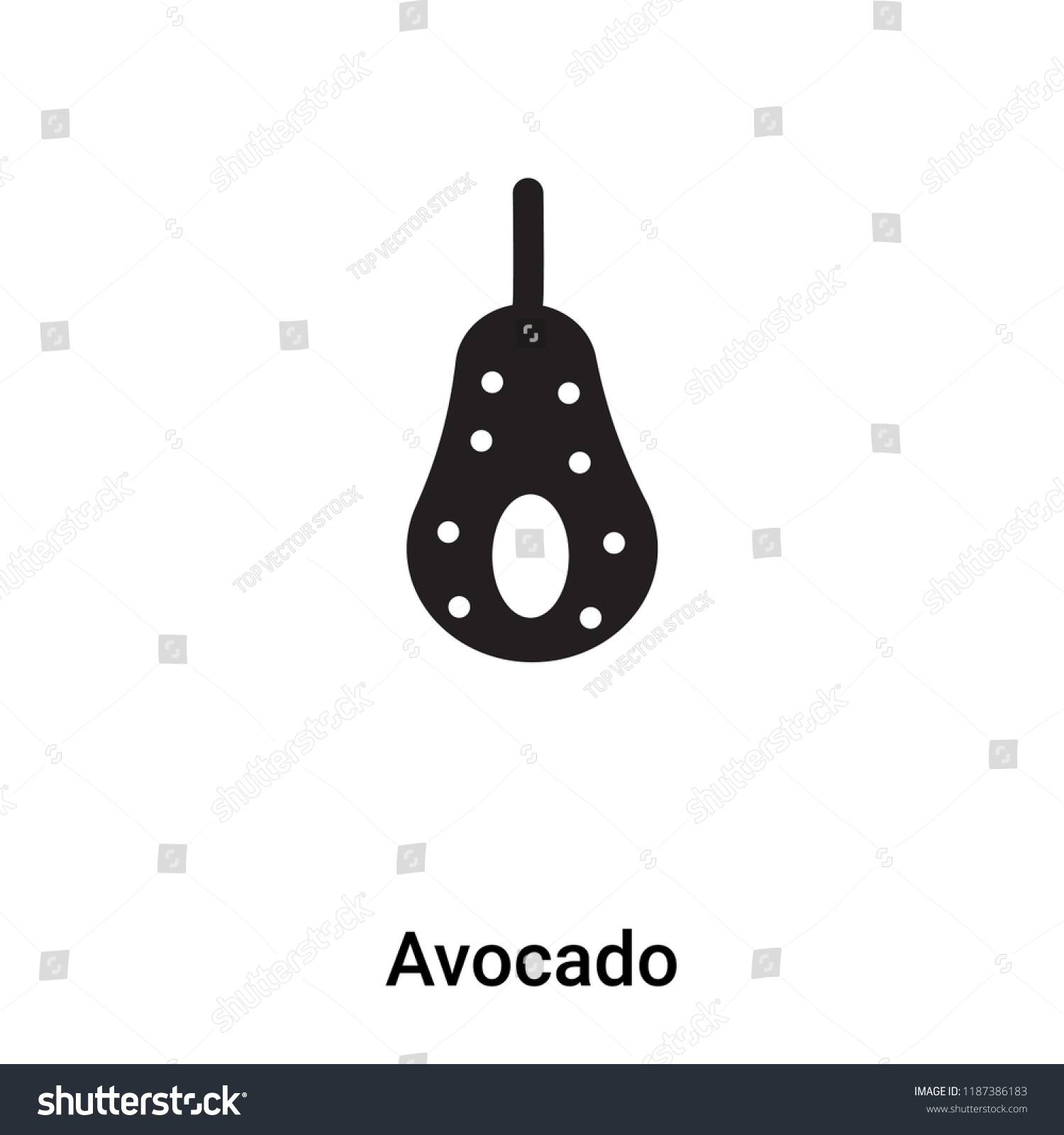 SVG of Avocado icon vector isolated on white background, logo concept of Avocado sign on transparent background, filled black symbol svg