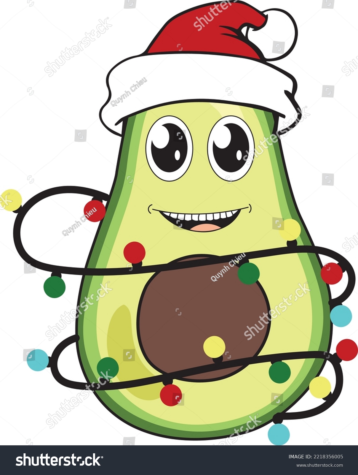SVG of Avocado Merry Christmas Cute Greeting Card Vector, Christmas Svg svg