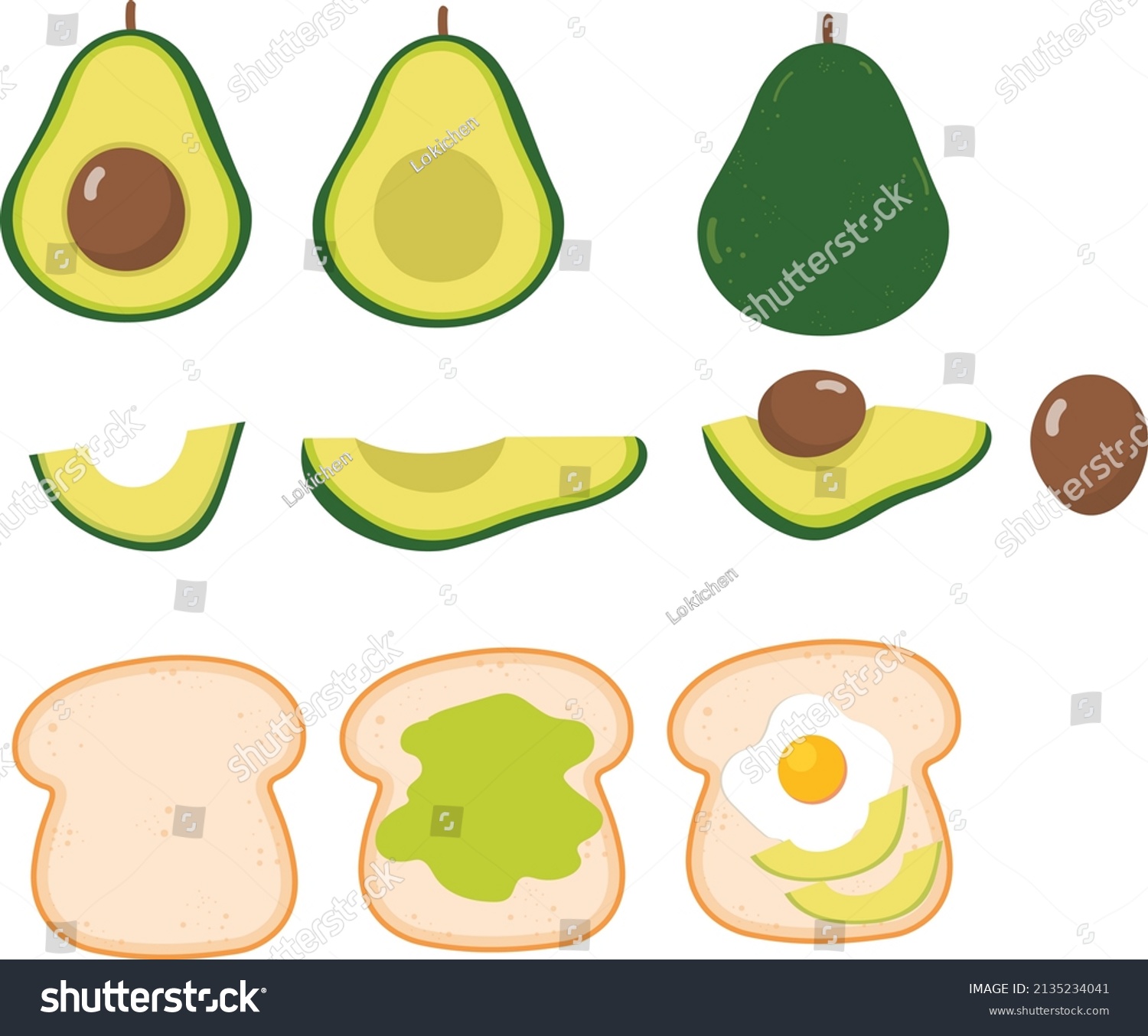 SVG of Avocado toast bread food clipart svg