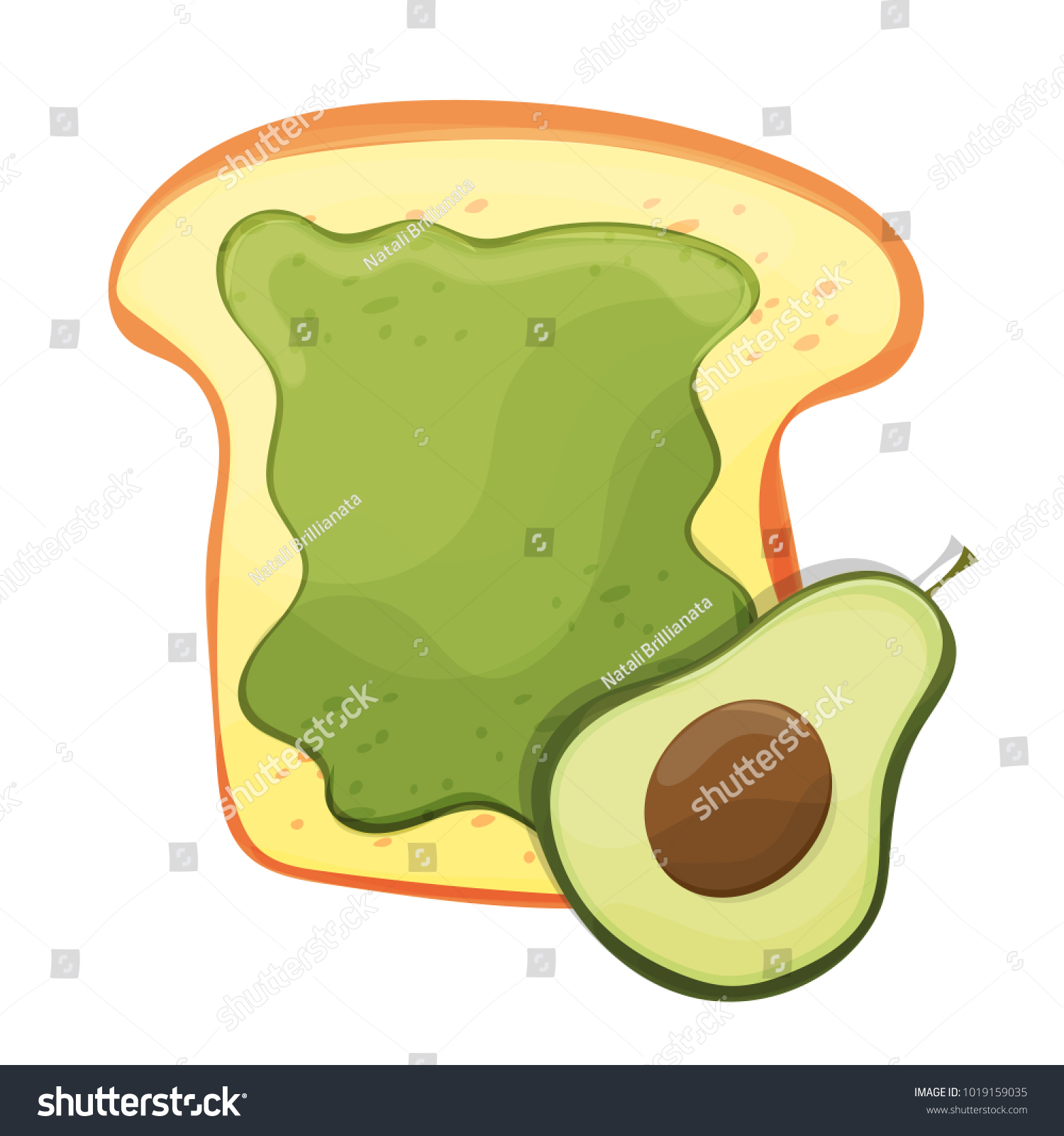 SVG of Avocado toast. Fresh toasted bread with avocado. Delicious sandwich svg