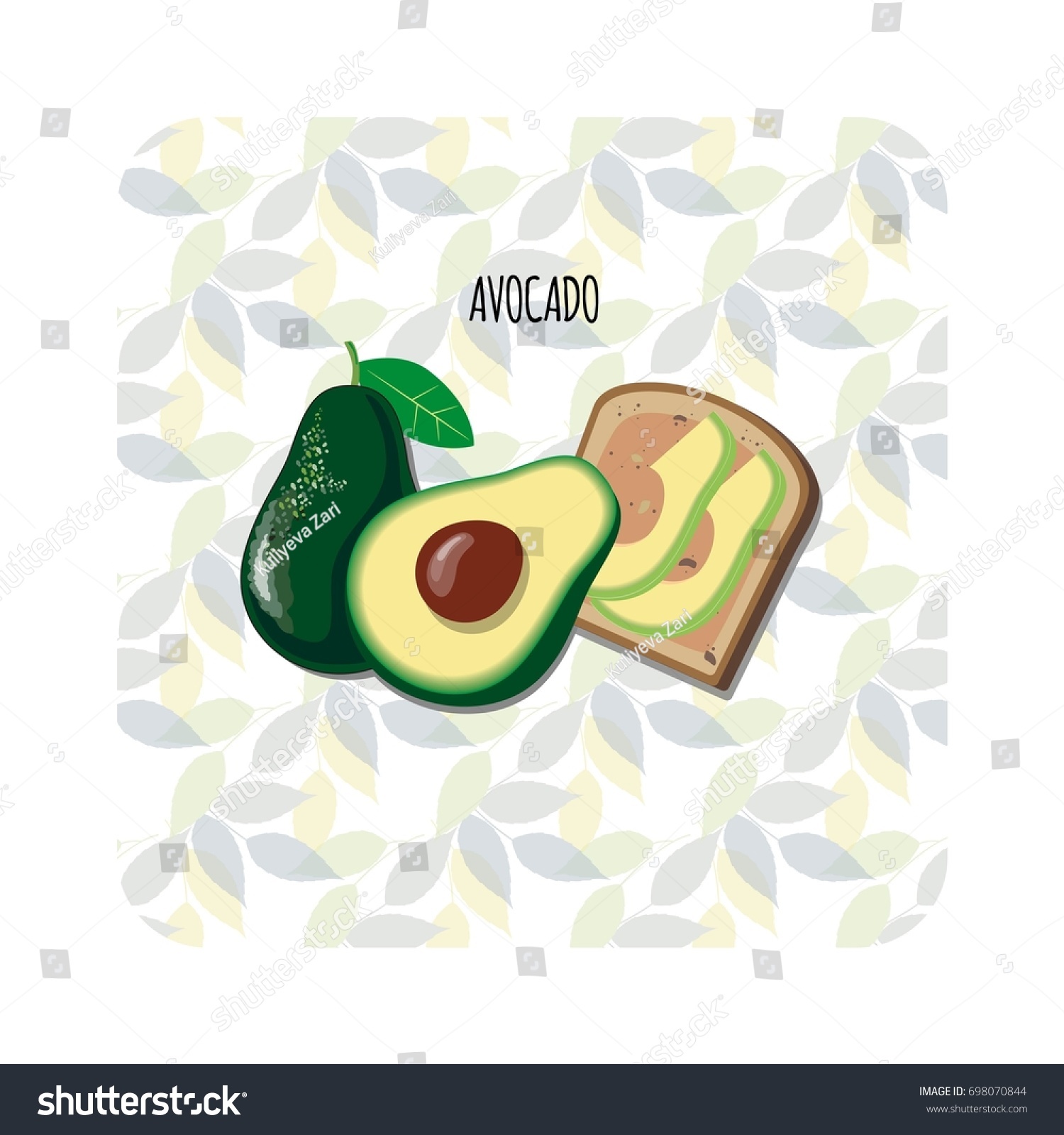 SVG of Avocado toast. Fresh toasted bread with slices of ripe avocado. Delicious avocado sandwich. Vector illustration. svg