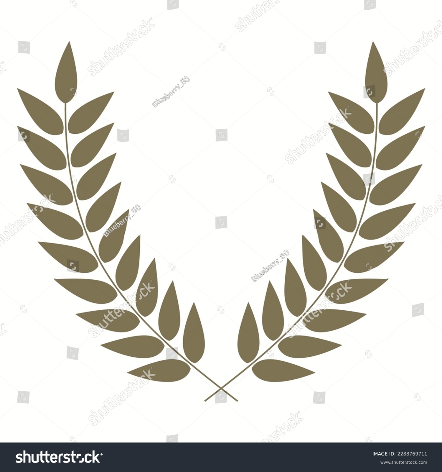 SVG of Award branches of bay leaves glyph icon vector illustration. Silhouette of Greek or Roman laurel wreath for honor winners prize, leaf frame for graduation certificate or sport victory medal award svg