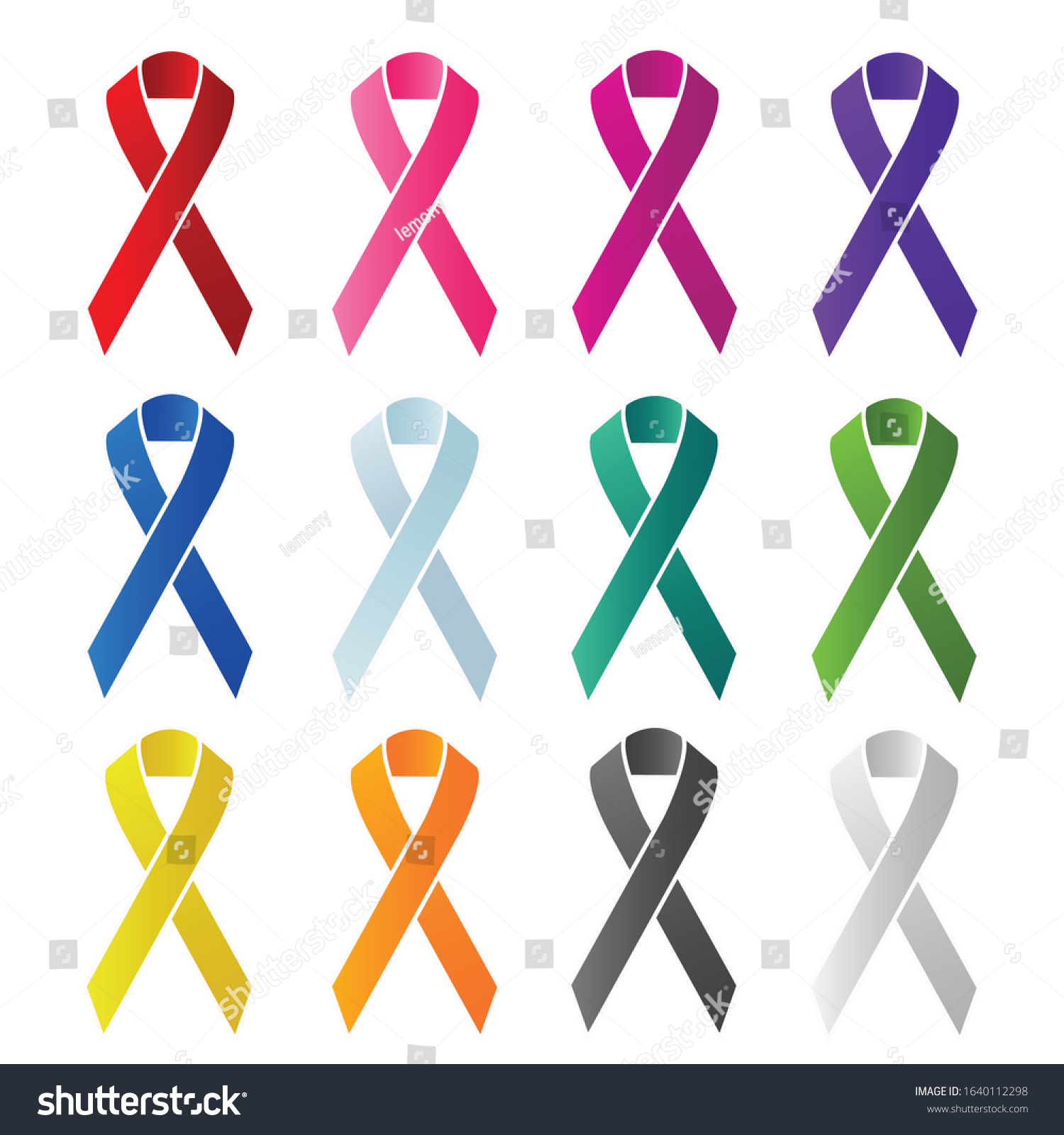 Awareness Ribbon Set Vector Image Stock Vector (royalty Free 