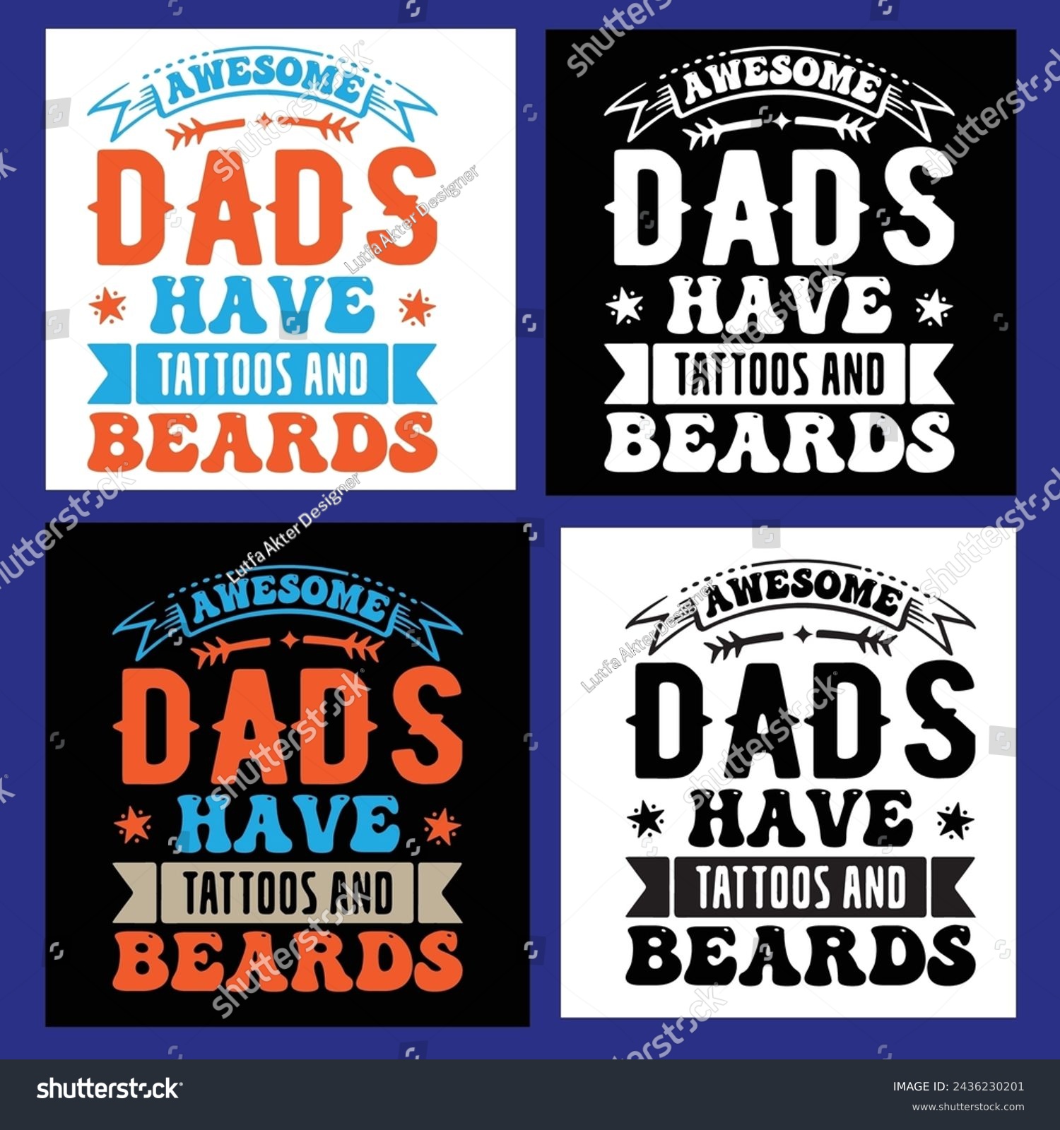 SVG of Awesome Dads Have Tattoos And Beards 
Father's Day Funny Fathers Day, svg