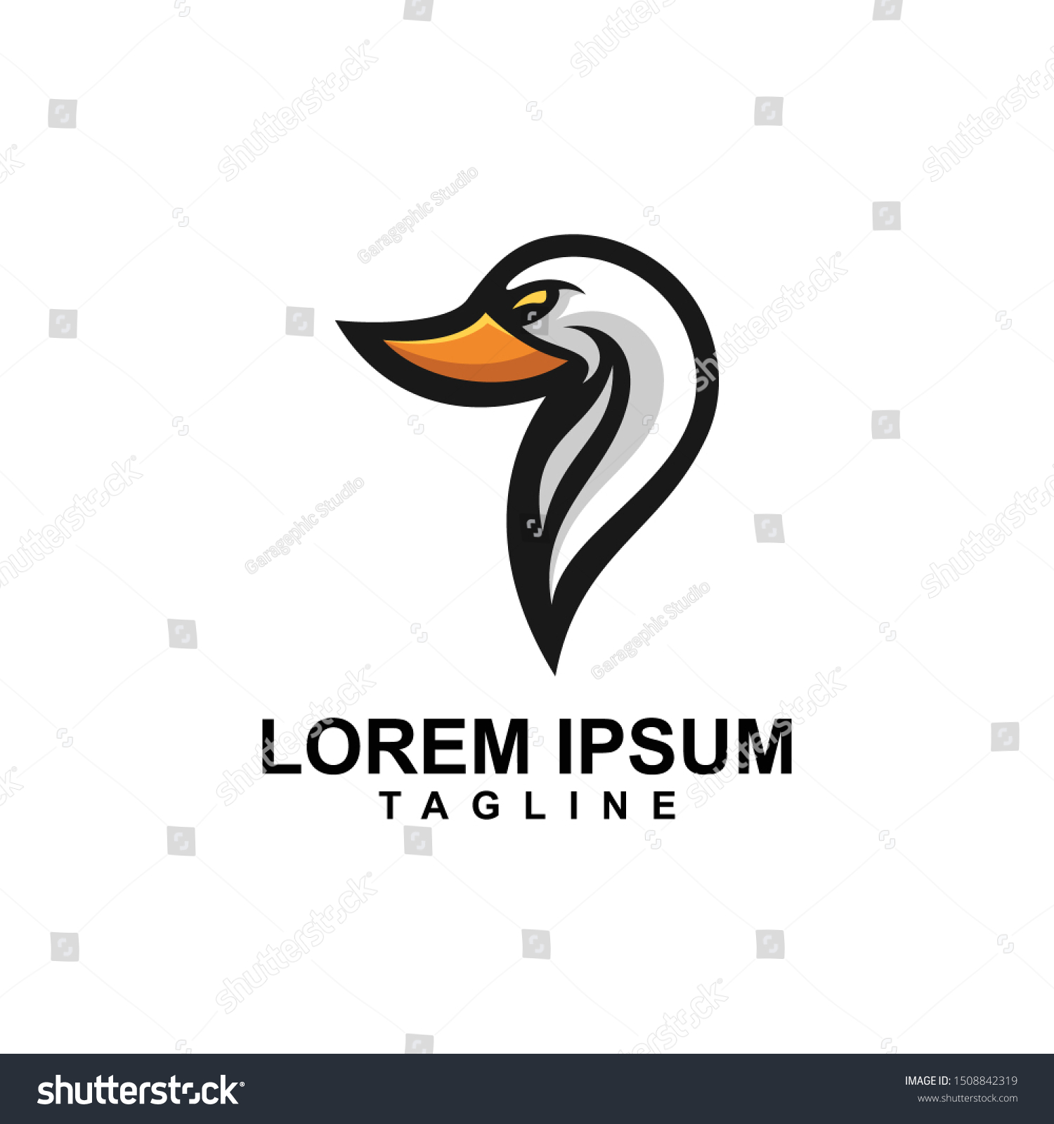 Awesome Duck Mascot Logo Template Stock Vector (Royalty Free) 1508842319