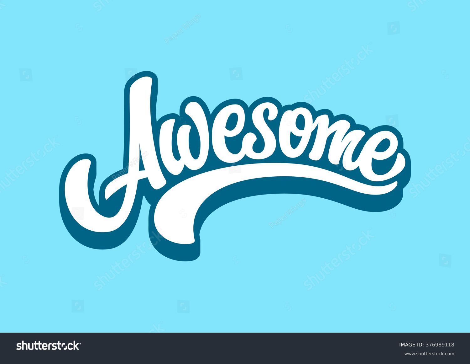 Awesome Lettering Text Stock Vector (Royalty Free) 376989118