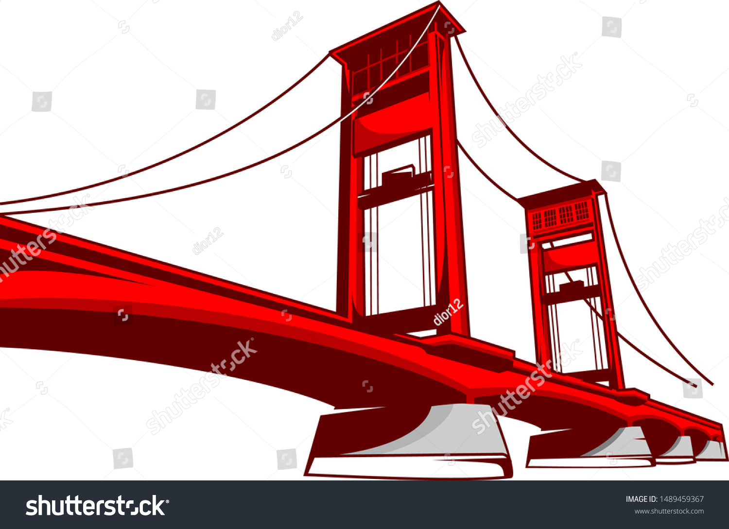 SVG of awesome red bridge - ampera bridge - indonesia bridge svg