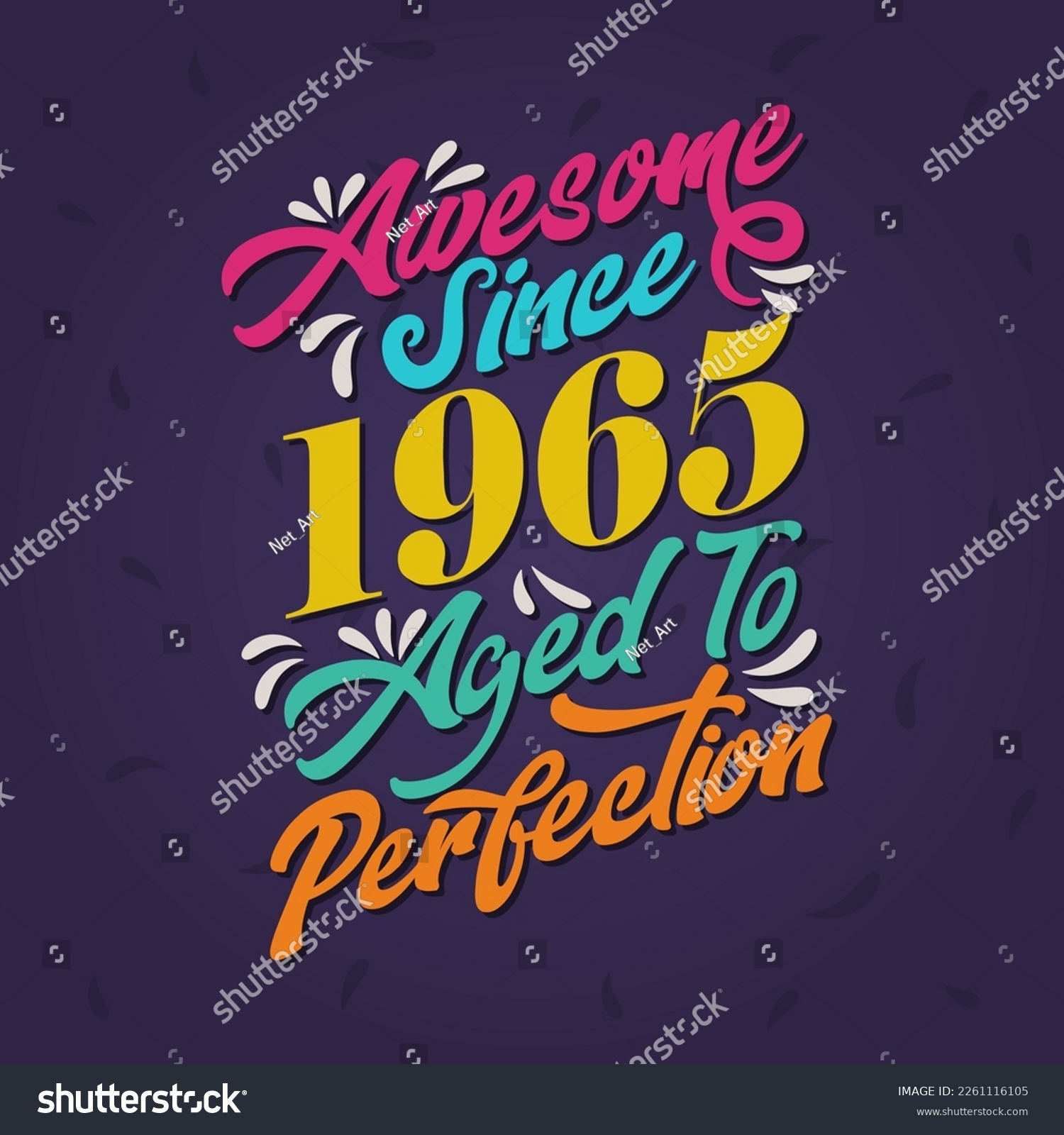 SVG of Awesome since 1965 Aged to Perfection. Awesome Birthday since 1965 Retro Vintage svg
