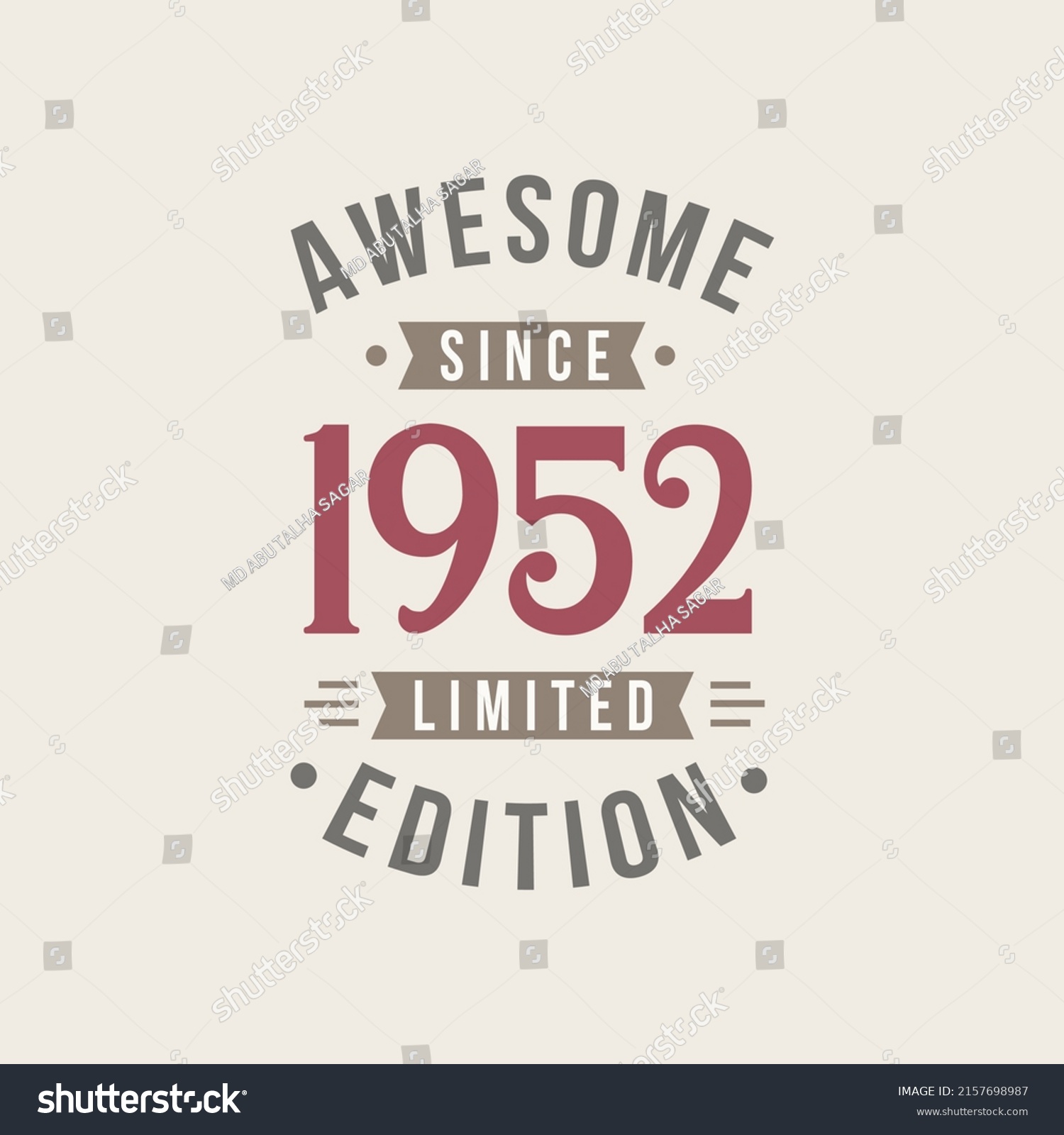 SVG of Awesome since 1952 Limited Edition. 1952 Awesome since Retro Birthday svg