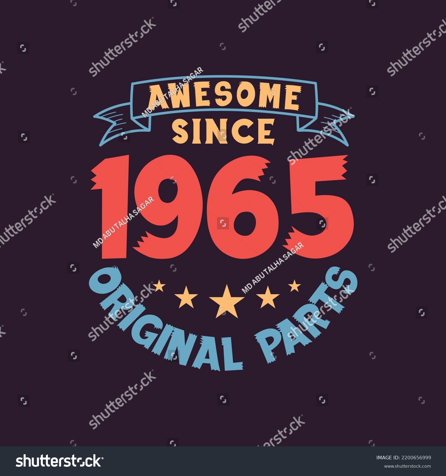 SVG of Awesome since 1965 Original Parts. 1965 Vintage Retro Birthday svg