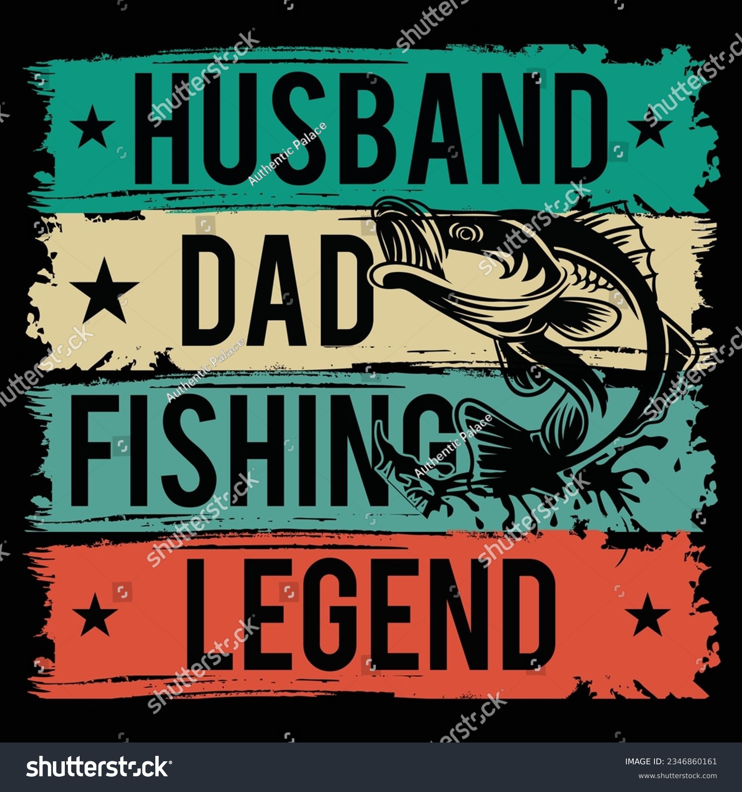 SVG of Awesome trendy husband, Fathers and fishing  typography t shirt design template svg