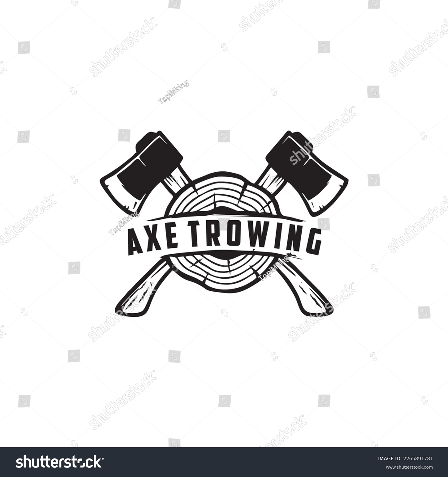 SVG of ax and wood throwing illustration logo. elegant, classic, simple and easy to apply
 svg
