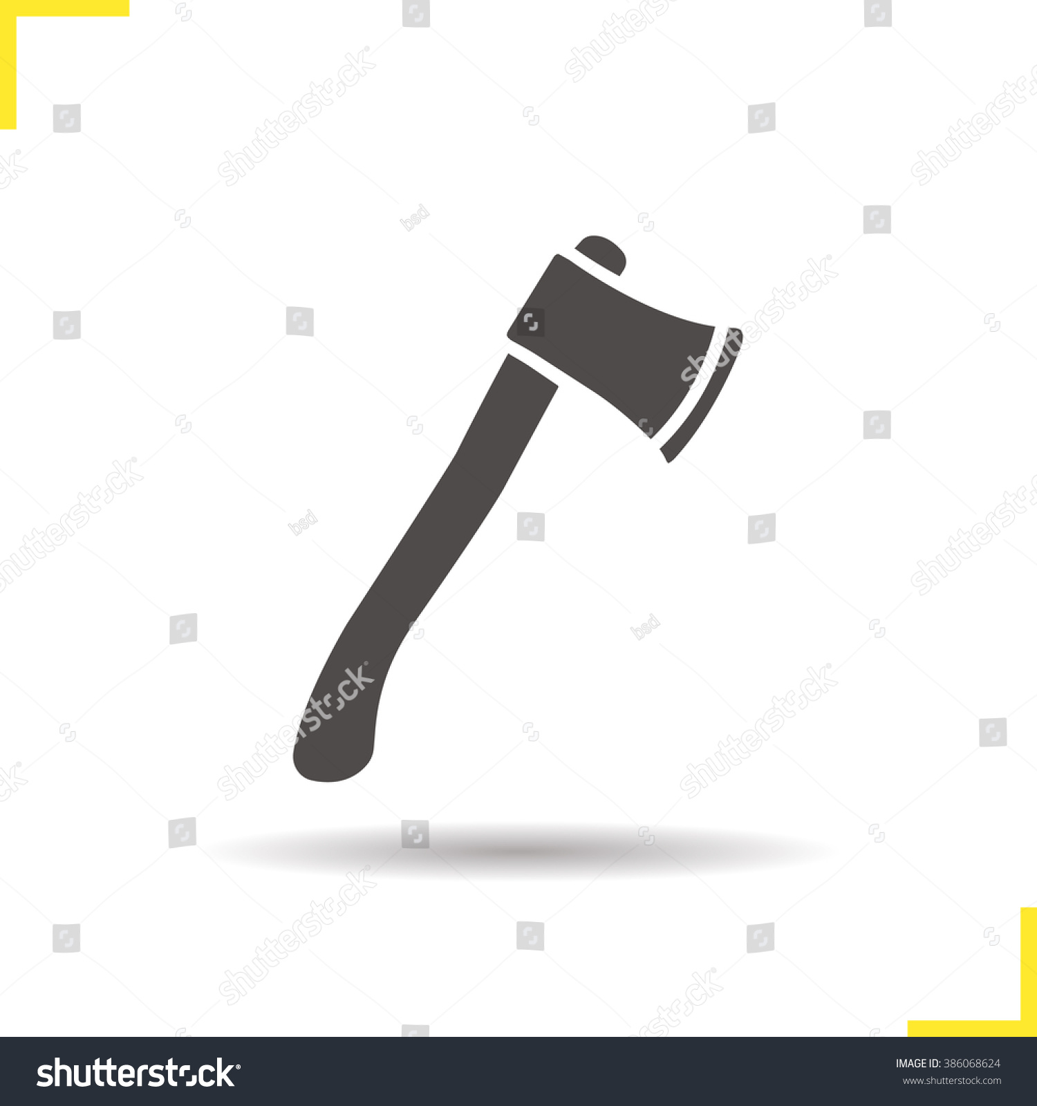 Ax Icon Drop Shadow Hatchet Symbol Stock Vector 386068624 - Shutterstock