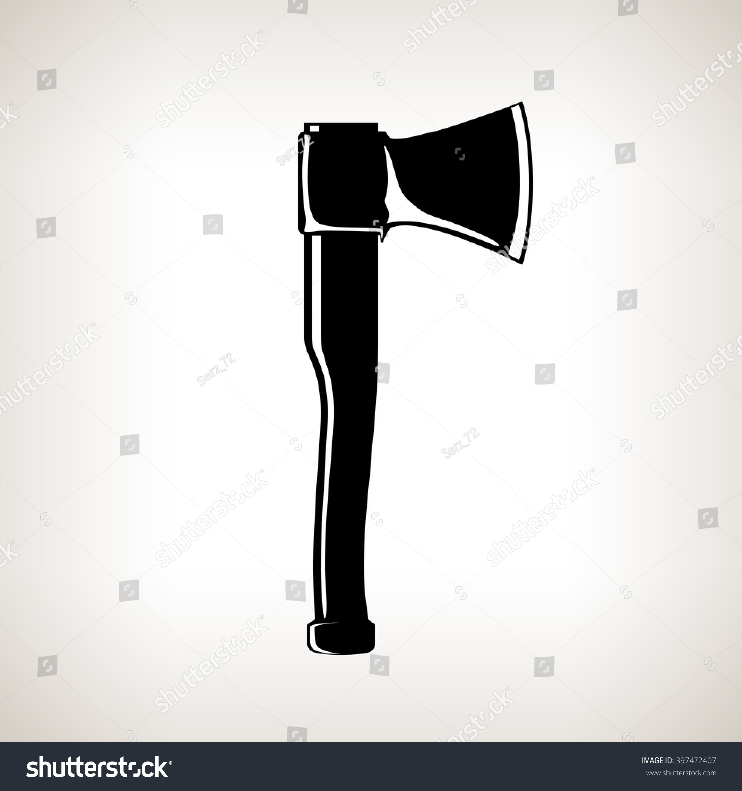 SVG of Axe, Silhouette Modern  Hatchet on a Light  Background, Agricultural Tool Ax ,  Garden Equipment, Black and White Vector Illustration svg
