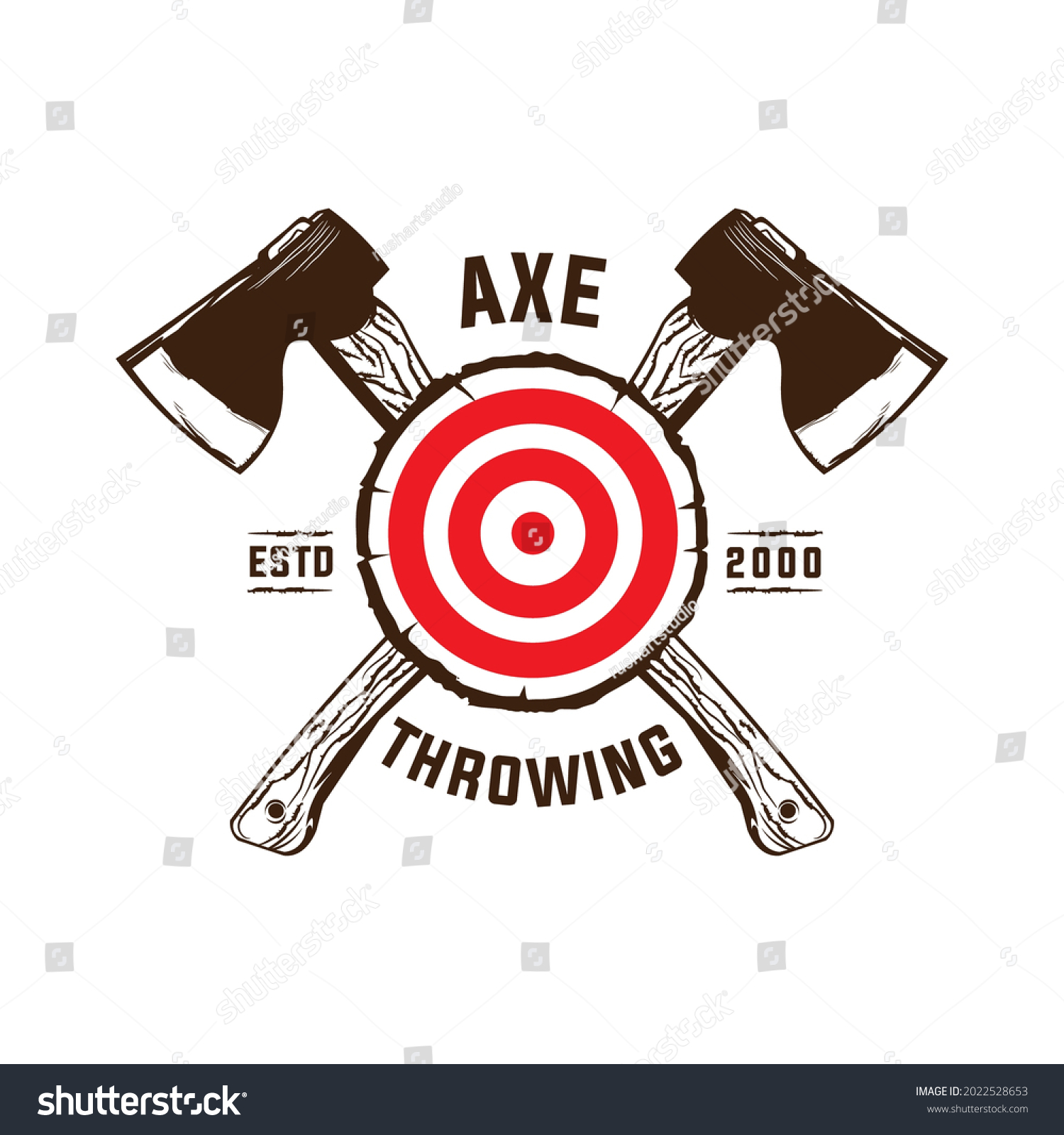 SVG of Axe Throwing Club logo in wood target, good for axe club logo design svg