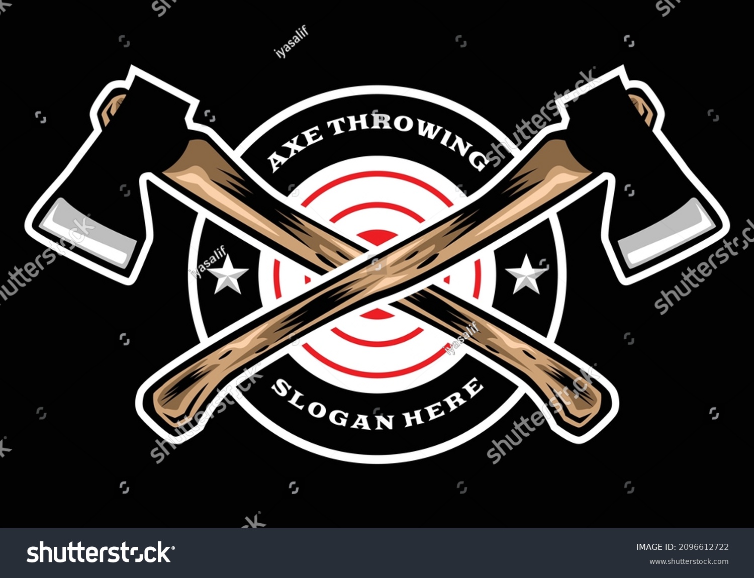 SVG of Axe Throwing in circle badge with target svg