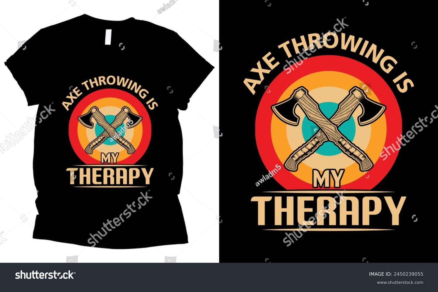 SVG of Axe Throwing is my therapy t-shirt design svg