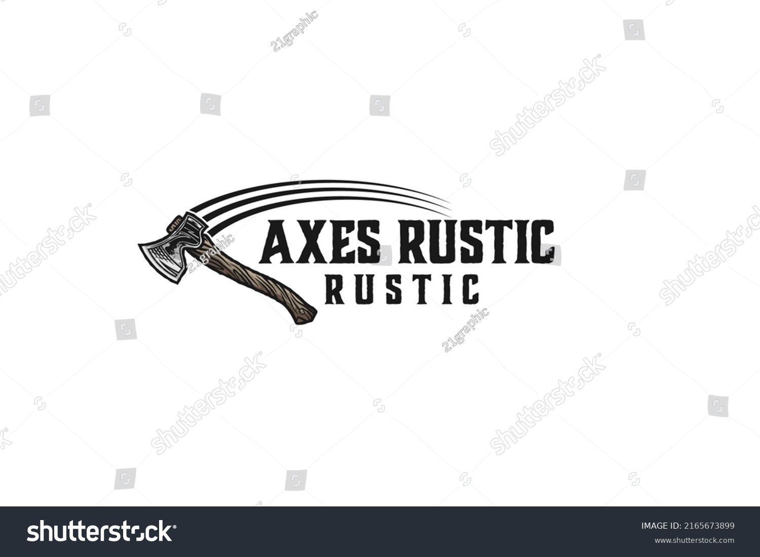 SVG of Axe throwing logo design rustic sport wooden ax old svg