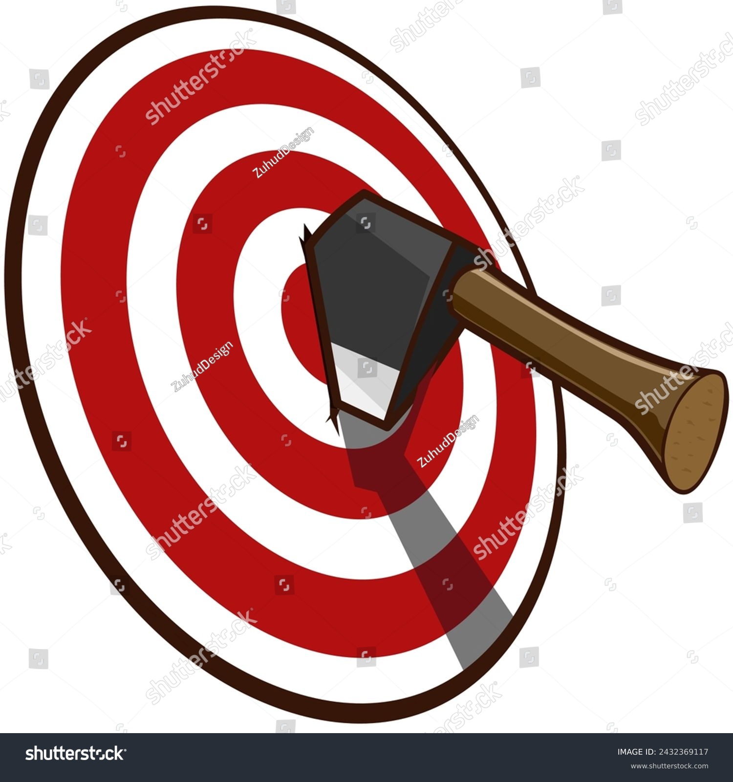SVG of axe throwing target cartoon illustration svg