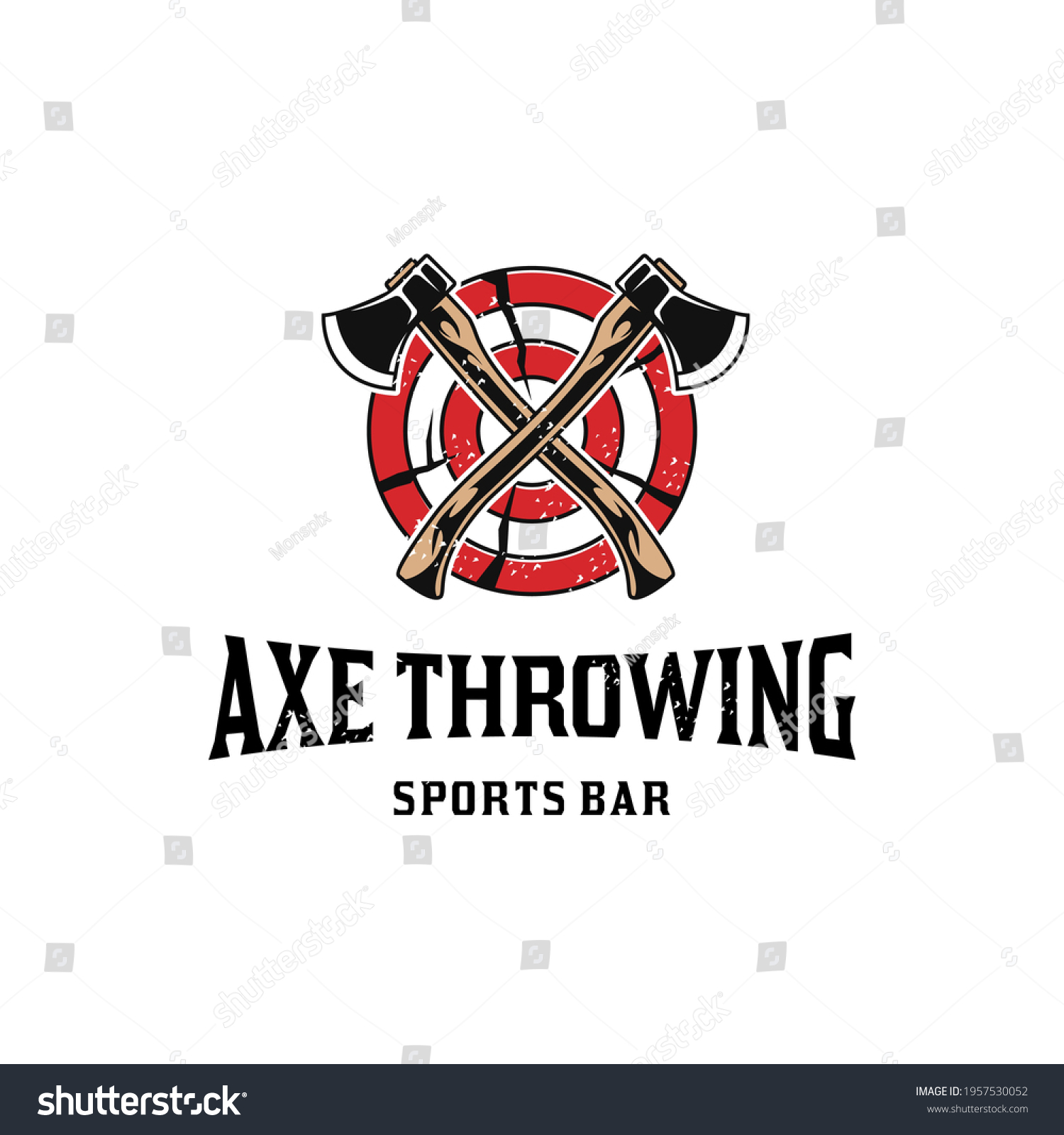 SVG of Axe throwing vintage logo design svg