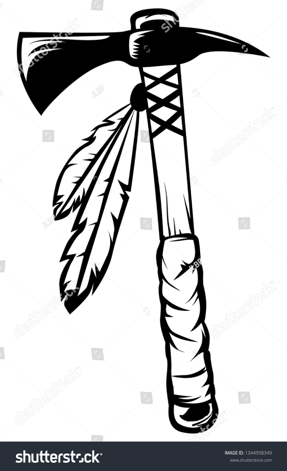 Axe Feather Vector Illustration vector de stock (libre de regalías