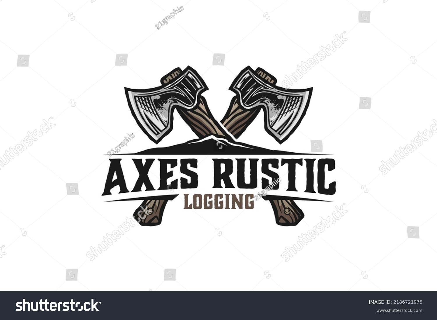 SVG of Axes rustic wood work logging logo axe design carpenter badge emblem style mountain forest logging svg