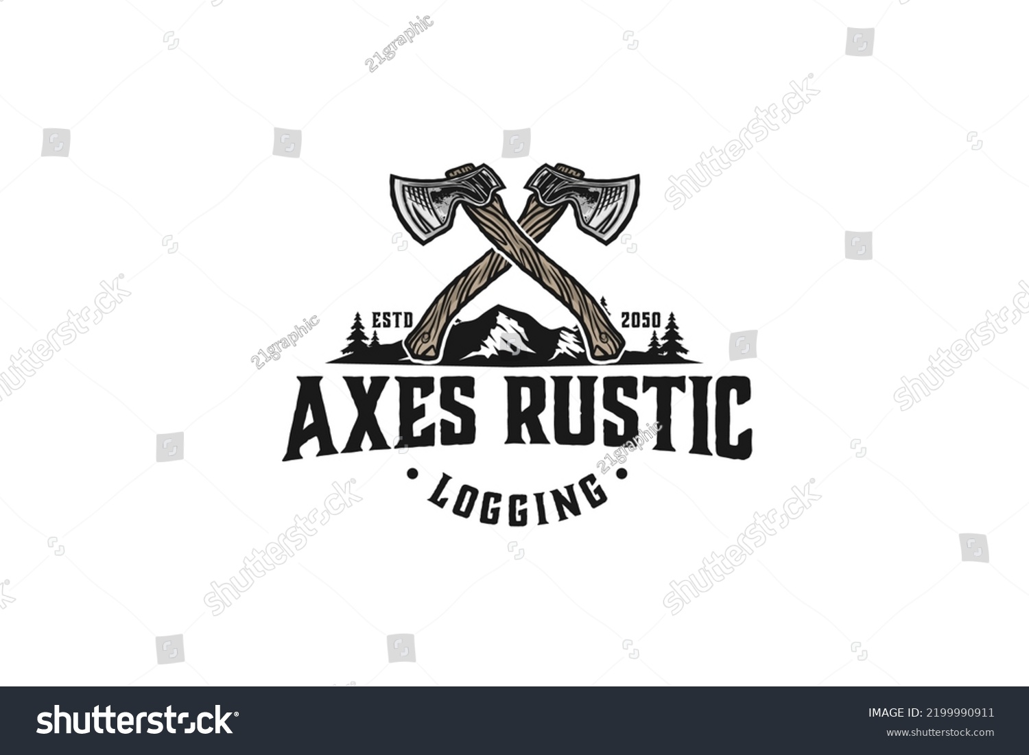 SVG of Axes rustic wood work logging logo axe design carpenter badge emblem style mountain forest logging svg