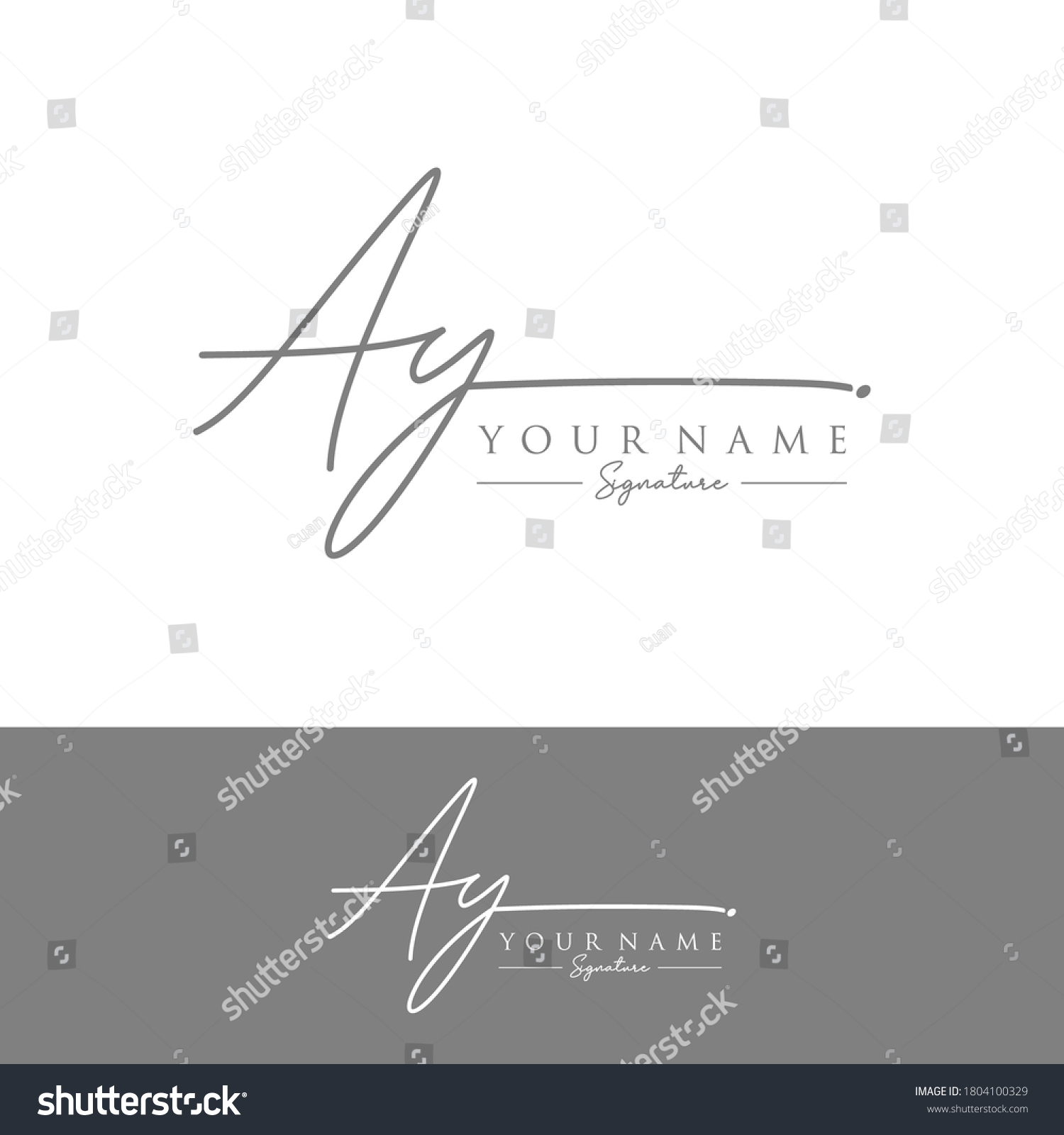 Ay Initial Letter Handwriting Signature Logo Stock Vector (Royalty Free ...