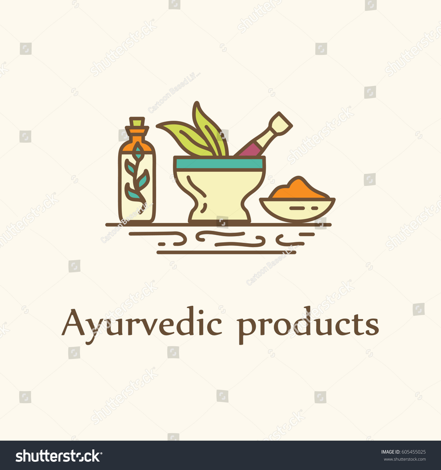 Ayurvedic Products Logo Design Vector Template Stock Vector 605455025