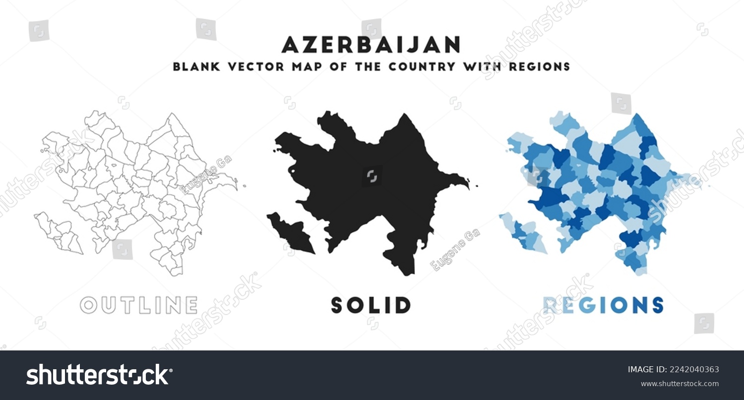 SVG of Azerbaijan map. Borders of Azerbaijan for your infographic. Vector country shape. Vector illustration. svg