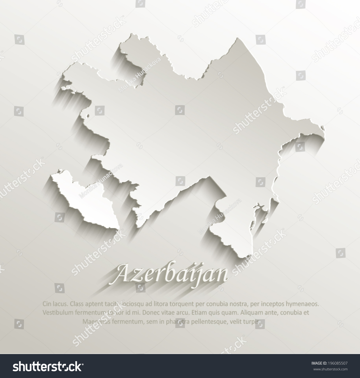 Azerbaijan Map Card Paper 3d Natural   Stock Vector Azerbaijan Map Card Paper D Natural Vector 196085507 