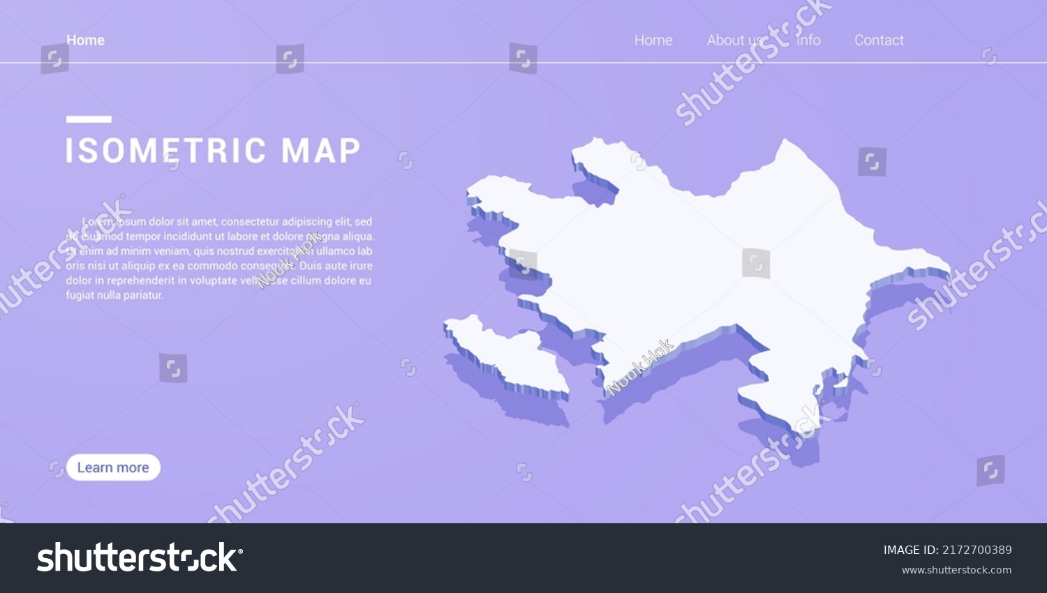 SVG of Azerbaijan map of isometric purple vector illustration. Web banner layout template. svg