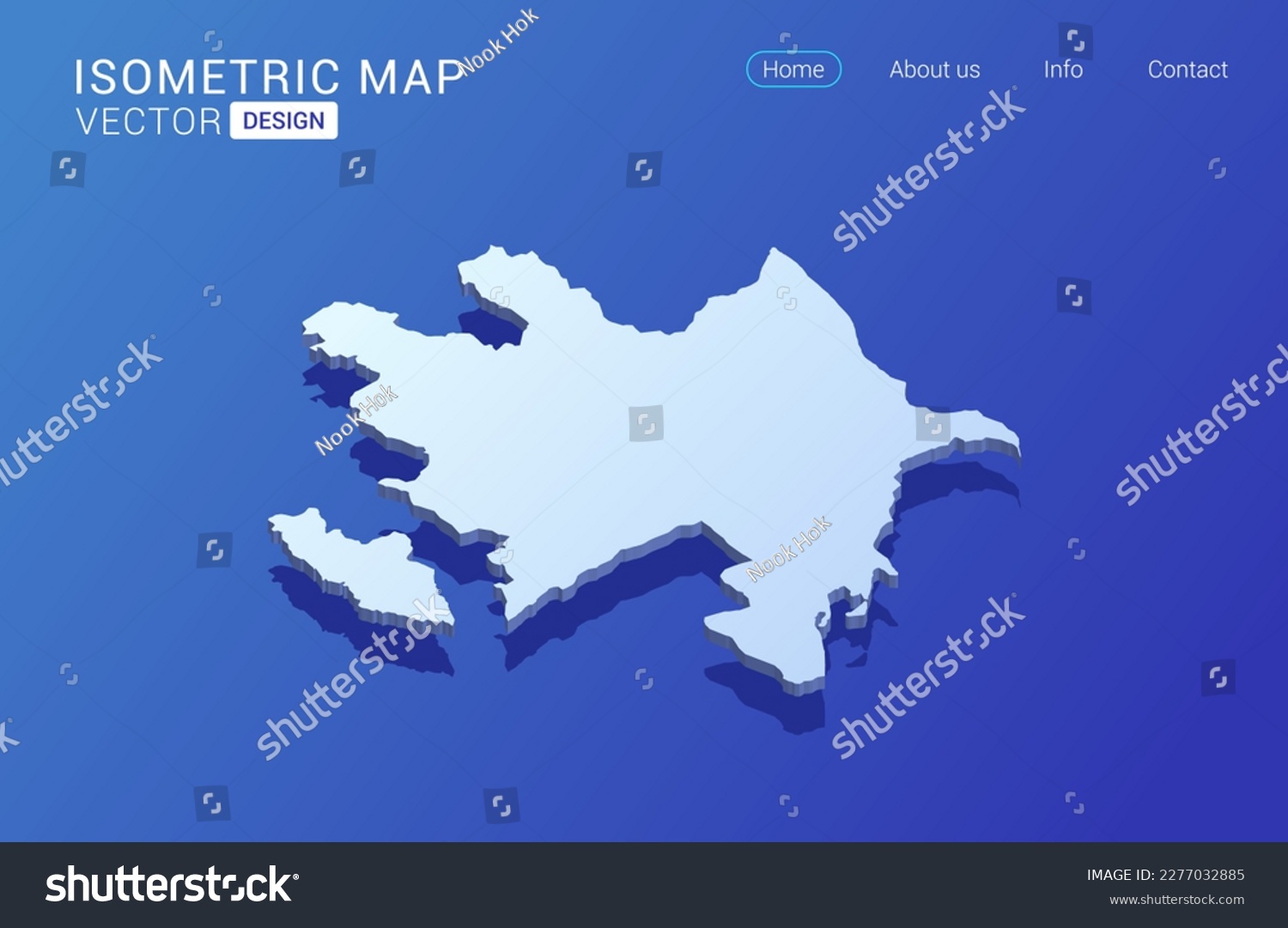 SVG of Azerbaijan map white on blue background with isolated 3D isometric concept vector illustration. svg
