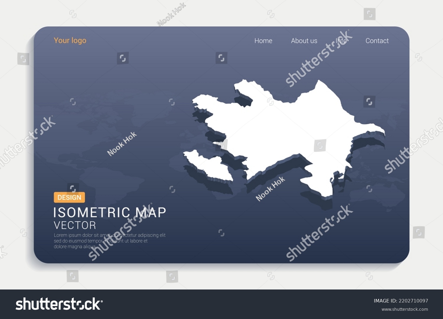 SVG of Azerbaijan map white on blue background with isometric vector. svg