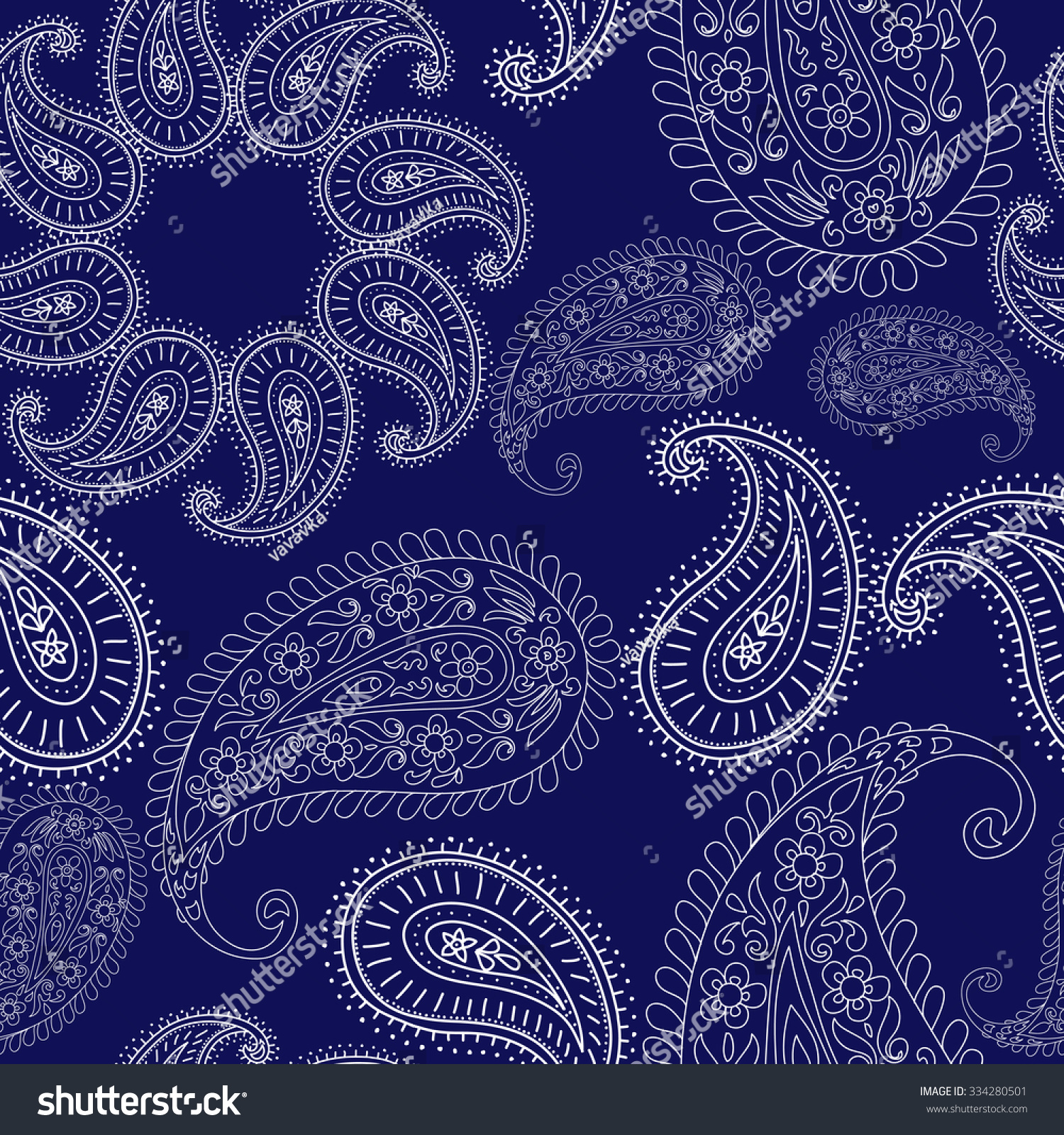 Azerbaijan National Seamless Pattern With Flowers And Cucumbers Buta ...