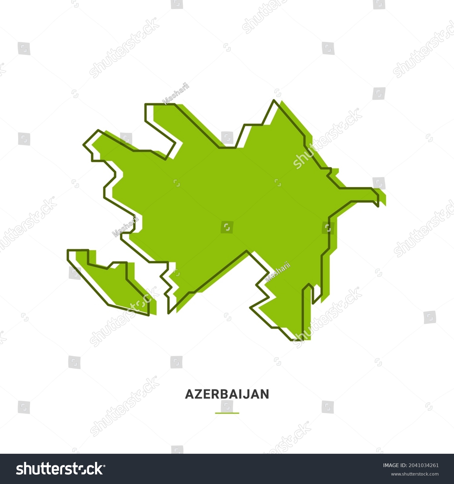 Azerbaijan Outline Map Green Colour Modern Stock Vector Royalty Free   Stock Vector Azerbaijan Outline Map With Green Colour Modern Simple Line Cartoon Design Eps Vector 2041034261 