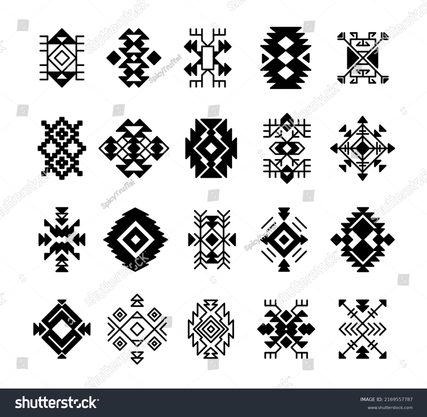 Aztec Ethnic Geometric Motifs Native American Stock Vector (Royalty ...